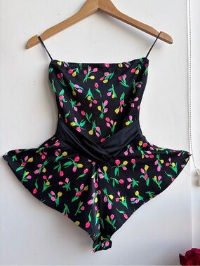 Vintage Gabar Floral Peplum Skirted Swimsuit